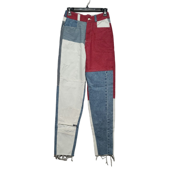 Hargan Denim Patchwork Jeans Size 2 - Picture 1 of 5